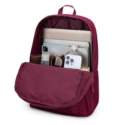 Montana West School Backpack for Women Men Lightweight College Bookbag Casual Daypack Backpacks for Commute & Travel - color: *Black & Burgundy