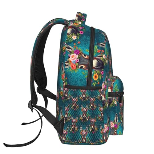 Laptop Daypack Floral Donkey Animals, Lightweight Commuter Backpack with Inner Pocket for Work, Travel and Gym - color: Pattern (746)