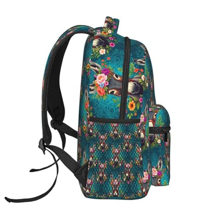 Laptop Daypack Floral Donkey Animals, Lightweight Commuter Backpack with Inner Pocket for Work, Travel and Gym - color: Pattern (746)