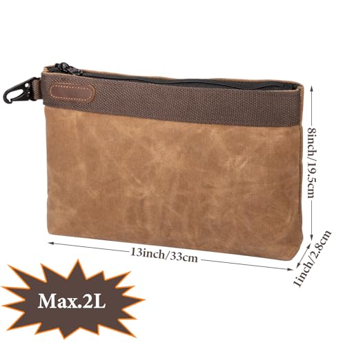 Waxed Canvas Tool Pouches 4 Pack – 11-Inch Heavy-Duty Zipper Tool Bags Set, Waterproof Utility Storage Pouches for Tools, Cables, Gear & Supplies – Rugged Tool Organizer Bags | Heavy Duty Zipper, Waterproof, Utility Organizer, Rugged Storage