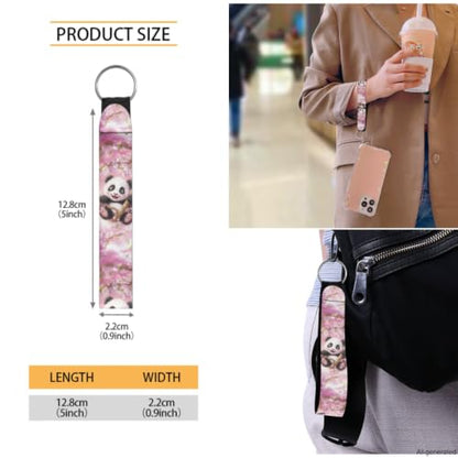 ZDCUSTOM Pink School Backpack for Girls 6-8 Years Old with Lunchbox Panda Bookbag for Preschool Elementary School Kids Children School Bag with Pencil Case Cherry Blossom Backpack Sets 5 PCS - color: Pink Panda