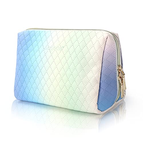 Aosbos Travel Size Cosmetic Bag Cute Makeup Bag Makeup Pouch for Women Travel Essentials Cosmetic Pouch Organizer Purse, Gradient White Blue - color: Gradient Blue