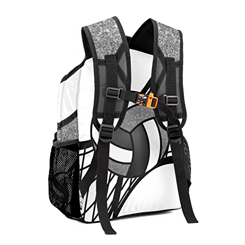 Personalized Custom Volleyball Black White Backpack Lightweight Travel Hiking Causual Bag With Name - color: Design 2