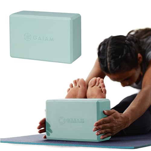 Gaiam Yoga Block - Supportive Latex-Free Eva Foam - Soft Non-Slip Surface with Beveled Edges for Yoga, Pilates, Meditation - color: Cool Mint, style: 1 Block