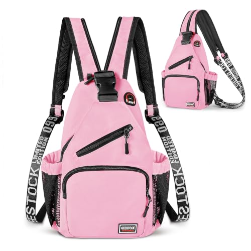 Crossbody Backpack Convertible Sling Bag for Women Men with Adjustable Strap Small Casual Daypack for Hiking Traveling (Large, 13-Inch, Pink) - color: Pink, size: 12.99-Inch