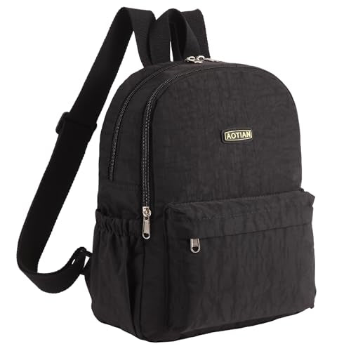 AOTIAN Lightweight Small Hiking Backpack for Women - Durable Water-Resistant Daypack for Travel, Camping & Outdoor Adventures - color: Black-small