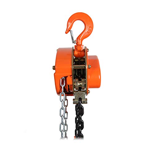 Prowinch 3,300 lbs (1.5 Ton) Manual Chain Hoist with 20 ft Lifting Height, Featuring a Durable G80 Black Tempered Chain for Reliable Heavy-Duty Lifting - size: 1.5 TON 20 FT