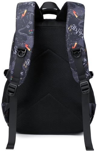 Boys Backpack for Elementary Kids Bookbag Middle School Bags Heavy Duty Soccer Laptop Durable Waterproof 18 In (4-Flame Game) - color: 4-flame Game