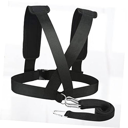 SUPVOX Weight Bearing Supporter Belt with Adjustable Buckle and D-Ring Hooks for Running Training and Strength Workout Heavy Duty Resistance Training Equipment Vest Strap for Gym