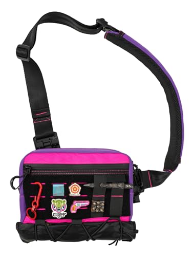 TACTICAL_GEEK Cache L3S Purple Crossbody Shoulder Bag, Multipurpose Sling Bag, Chest Backpack Casual Shoulder for Daily Carry (Small) - color: Black Purple