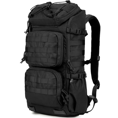 Mardingtop Tactical Backpacks Molle Hiking daypacks for Motorcycle Camping Hiking Military Traveling,25L Backpack - color: Black