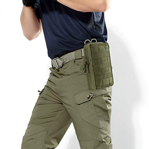 FRTKK 2 Pack Molle Pouches - Tactical Compact Water-Resistant EDC Pouch Bag Small Utility Pouch - color: 2 Pack-Army green 3