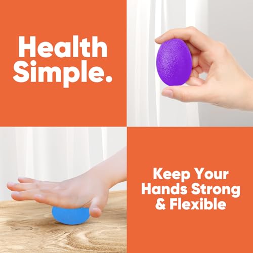 HiKeep Stress Balls for Adults (6 Pack), Stress Ball, Hand Strengthening Devices, Hand Exercisers for Strength, Exercise Squeeze Squishy Wrist Ball, Physical Therapy Exerciser, Grip Strength Trainer