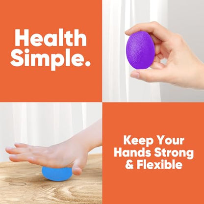 HiKeep Stress Balls for Adults (6 Pack), Stress Ball, Hand Strengthening Devices, Hand Exercisers for Strength, Exercise Squeeze Squishy Wrist Ball, Physical Therapy Exerciser, Grip Strength Trainer