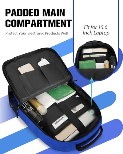 WOLT Skateboard Backpack, 15.6 Inch Laptop Backpack for Men Women, Sports Backpack with Ball Holder - color: Blue
