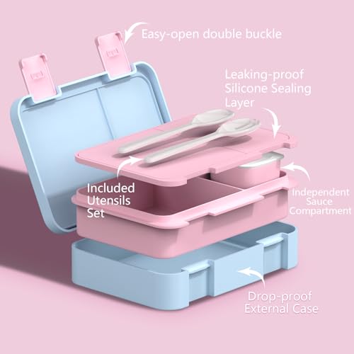 ACESAK 5PCS Backpack for Girls with Bento Box & 14oz Insulated Water Bottle - Cute School Girls Backpacks for Elementary Preschool Middle with Lunch Bag & Pencial Case, Back To School Gift (Pink Blue) - color: Pink-blue