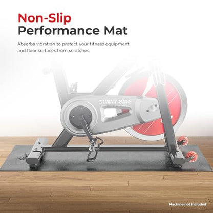 Sunny Health & Fitness Equipment Mat – Multiple Size Options – Non-Slip Floor Protection Pad for Treadmill, Bike, Elliptical, Yoga or Standing Desk and other Exercise Equipment - style: Small 51”