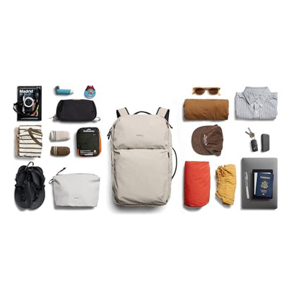 Bellroy Lite Travel Pack 38L (carry-on backpack, large travel backpack for international travelers, with laptop pocket, interior packing cells and tuck-away shoulder straps) - Ash - color: Ash