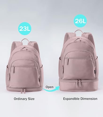 Uselike Gym Backpack for Women Men, Lightweight Gym Bag with Shoe Compartment, Waterproof Workout Backpack with Wet Pocket - color: Purple Ash