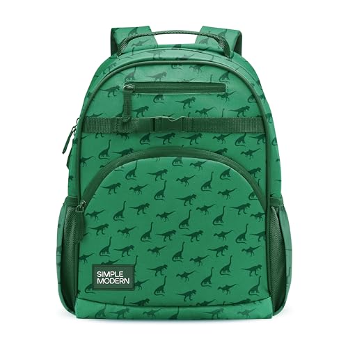 Simple Modern Medium Toddler Backpack for School Girls and Boys | Kindergarten Elementary Kids Backpack | Fletcher Collection | Kids - 15" tall | Dino World - color: -Dino World, style: Kids Medium