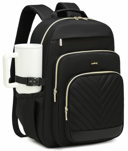 Large Laptop Backpack Bookbag for Women 17.3in, Multi Compartment Teen Girls School Backpack for College High School Students Teacher Nurse Work Back Pack Travel Carry On, Black - color: Black, size: 17.3in