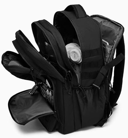 Wotony Military Tactical Backpack for Men Waterproof Daypack 3 Day Assault Pack Laser-Cut MOLLE Webbing Design with Water Bottle Holder Black Small Tactical Assault Bag (Black, 35L) - color: Black, size: 35L