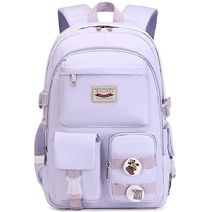 Makukke School Backpacks for Teen Girls - Laptop Backpacks 15.6 Inch College Cute Bookbag Anti Theft Women Casual Daypack,Purple Backpack - color: A-purple