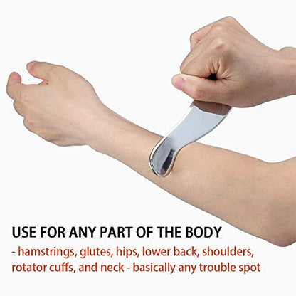 Gua Sha Tools, Stainless Steel Scraping Massage Tool, IASTM Tools, Myofascial Scraping Tools to Physical Therapy, Scar Tissue and Soft Tissue (A)