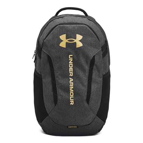 Under Armour Unisex Hustle 6.0 Backpack, 005 BLACK, OSFM - color: (005) Black Full Heather / Black / Metallic Gold, size: One Size