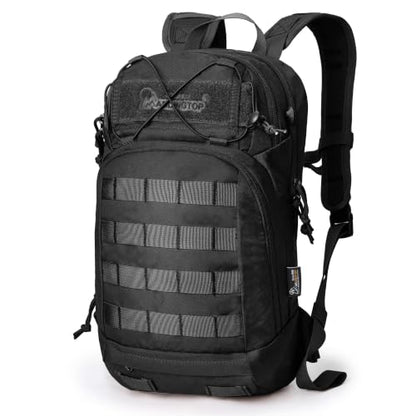 Mardingtop 15L Tactical MOLLE Hydration Backpack – Small Military Bag for Motorcycle, Hiking, Riding, Biking & EDC Daypack - color: Black