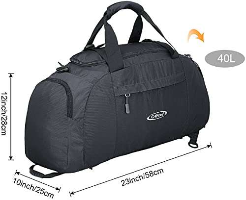 G4Free 40L 3-Way Duffle Bag Backpack Gym Bag for Men Women Sports Duffel Bag with Shoe Compartment Travel Backpack Luggage - color: Snow Ni-Grey