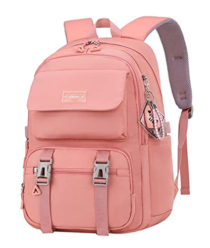 JiaYou Teen Girls Casual Backpack High Middle School Daypack Women Daily Travel Laptop Bag (2# Pink, 26 Liters) - color: 2# Pink