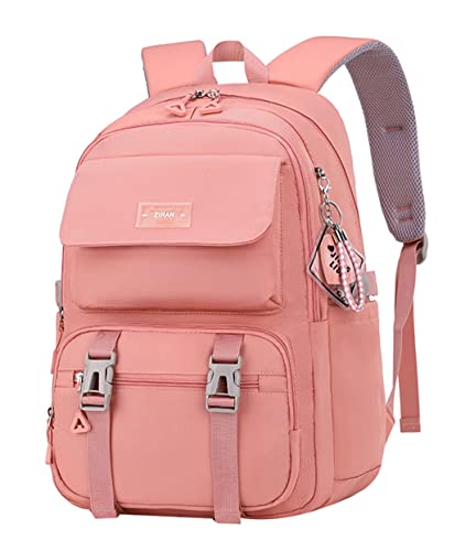 JiaYou Teen Girls Casual Backpack High Middle School Daypack Women Daily Travel Laptop Bag (2# Pink, 26 Liters) - color: 2# Pink