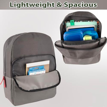 Trail maker 15 Inch Backpack for Kids, Preschool, Elementary & Middle School Students – Spacious Bookbag with Large Front Pocket, Adjustable Straps, Fits up to 13 Inch Laptop (Grey) - color: Grey