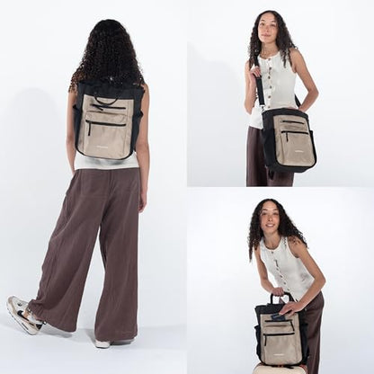 Sherpani Soleil, Anti Theft Convertible Backpack, 3 in 1 Tote, Crossbody Purse, 18L Travel Bag, Fits 13” Laptop (Straw) - color: Straw