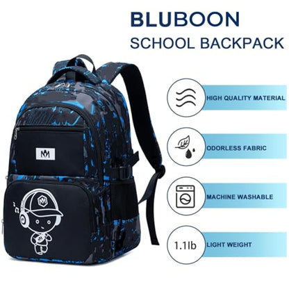 Bluboon Kids Backpack Boys Camo Bookbag Teens Elementary School Bag Daypack Travel Back Pack Middle school (Camo-princekin) - color: Camo-princekin