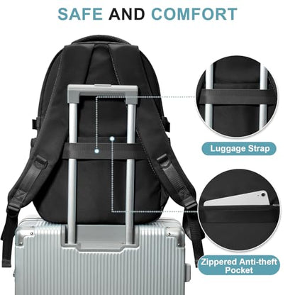 Preppy Black Middle School Backpack for Teens Girls Boys Waterproof Backpack with Lots of Pockets College Backpacks for Women Men Cute School Bag for Students - color: A1-black