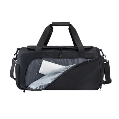 Gym Bag for Men Women With Shoe Compartment & Wet PocketWater Resistant Sports Gym Bag 、shoulder bag、messenger bag Carry On Duffel Bag forWeekend Overnight Traveling (black) - color: black