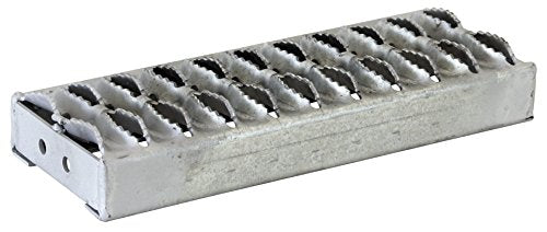 Buyers 3012035, 12 Inch Galvanized Steel Grip Strut Tread, Anti Slip Open Grip Step Tread with End Plates, 12 Ga Steel Truck & Trailer Step Tread for Construction Equipment - color: Plain Finished
