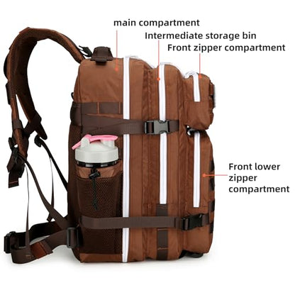 Lovelinks21 45L Tactical Assault Backpack 3 day assault pack with Molle Waterproof backpack Rucksack for Tactical Backpacks (Dark brown) - color: Dark Brown