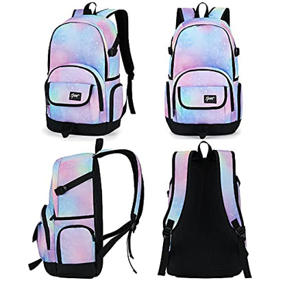 rickyh style School Backpack Travel Bag for Men & Women Lightweight College Back Pack with Laptop Compartmen - color: 04stars Rainbow