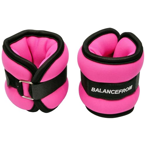 Fitvids Fully Adjustable Ankle Wrist Arm Leg Weights, 1-20LBS, Multiple Options - style: 1 lbs each (2-lb pair), Pink