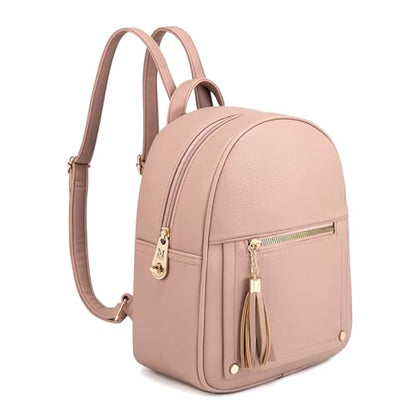 Montana West Mini Backpack Purse for Women Anti Theft Backpacks with Secured Zipper and Tassel - color: Medium Pink