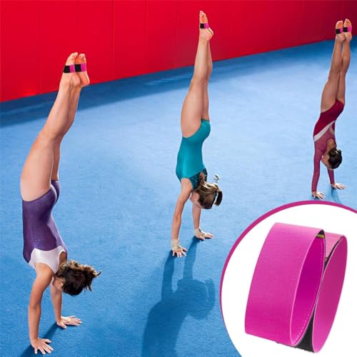 Sticky Toes for Gymnastics, 2 Pairs Tumbling Trainer Aid Equipment, Adjustable Elastic Foot Bands, Back Flip Tuck Handspring Training Straps for Kids Adults Gymnastics Cheerleading Diving Practice