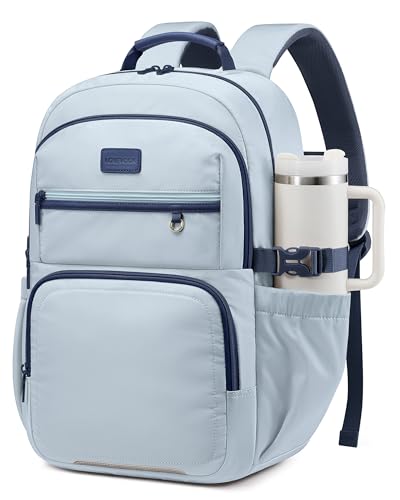 LOVEVOOK Laptop Backpack for Women, 15.6 Inch Travel Backpack with Giant Tumbler Holder Pocket, Multi-Pocket College School Bookbag Purse, Water-Resistant Work Daypack for Teacher Nurse - color: Blue-indigo Blue-m, size: 15.6 inch