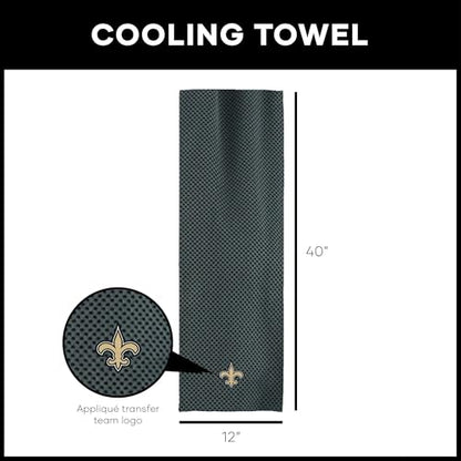 Northwest NFL New Orleans Saints Cooling Towel, 12" x 40", Charcoal - color: New Orleans Saints