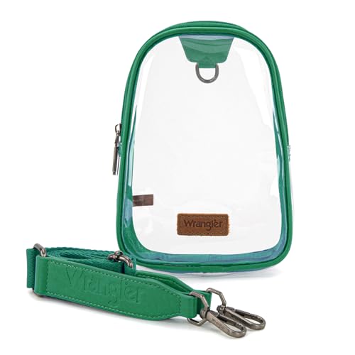 Wrangler Clear Bag for Stadium Events Crossbody Sling Purse for Sports - color: Small-green