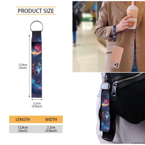 ZDCUSTOM Cosmic Wolf Backpack Sets for Boys, School Backpack with Lunch Box for Kids, Elementary Bookbag with Pencil Case, Water Bottle Sleeves, Keychain, Back to School Gear for Boys Age 8-10 - color: Cosmic Wolf