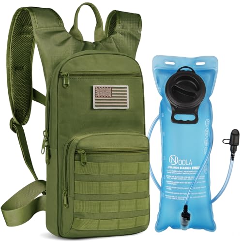 NOOLA 3L Hydration Backpack, Water Backpack with TPU Water Bladder, Tactical Hydration Pack for Men Women, Molle Water Backpack for Hiking, Biking, and Hunting - color: Green
