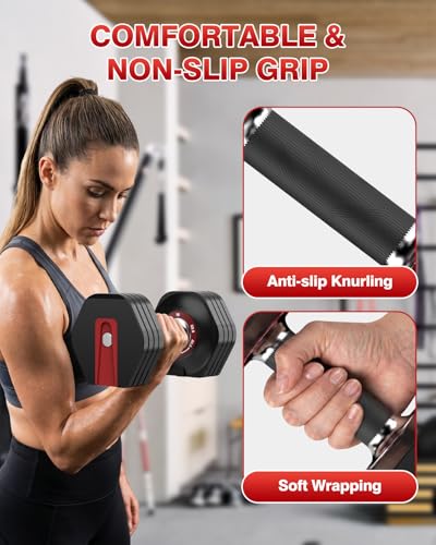 Adjustable Dumbbell Set, All in One Weights Dumbbell with Non-Slip Handle, 1 Hand Quick Adjust weight set for Home Gym - color: 26.5lb Pair